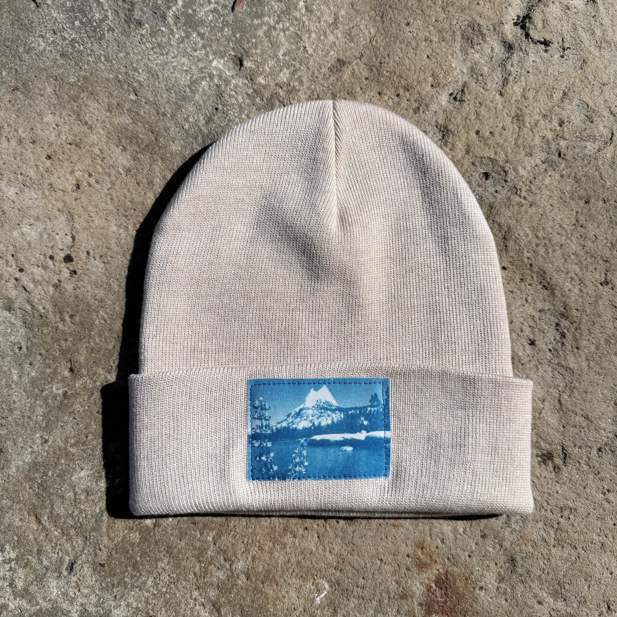 Wool-Blend Cream Beanie: Cathedral Peak Photo