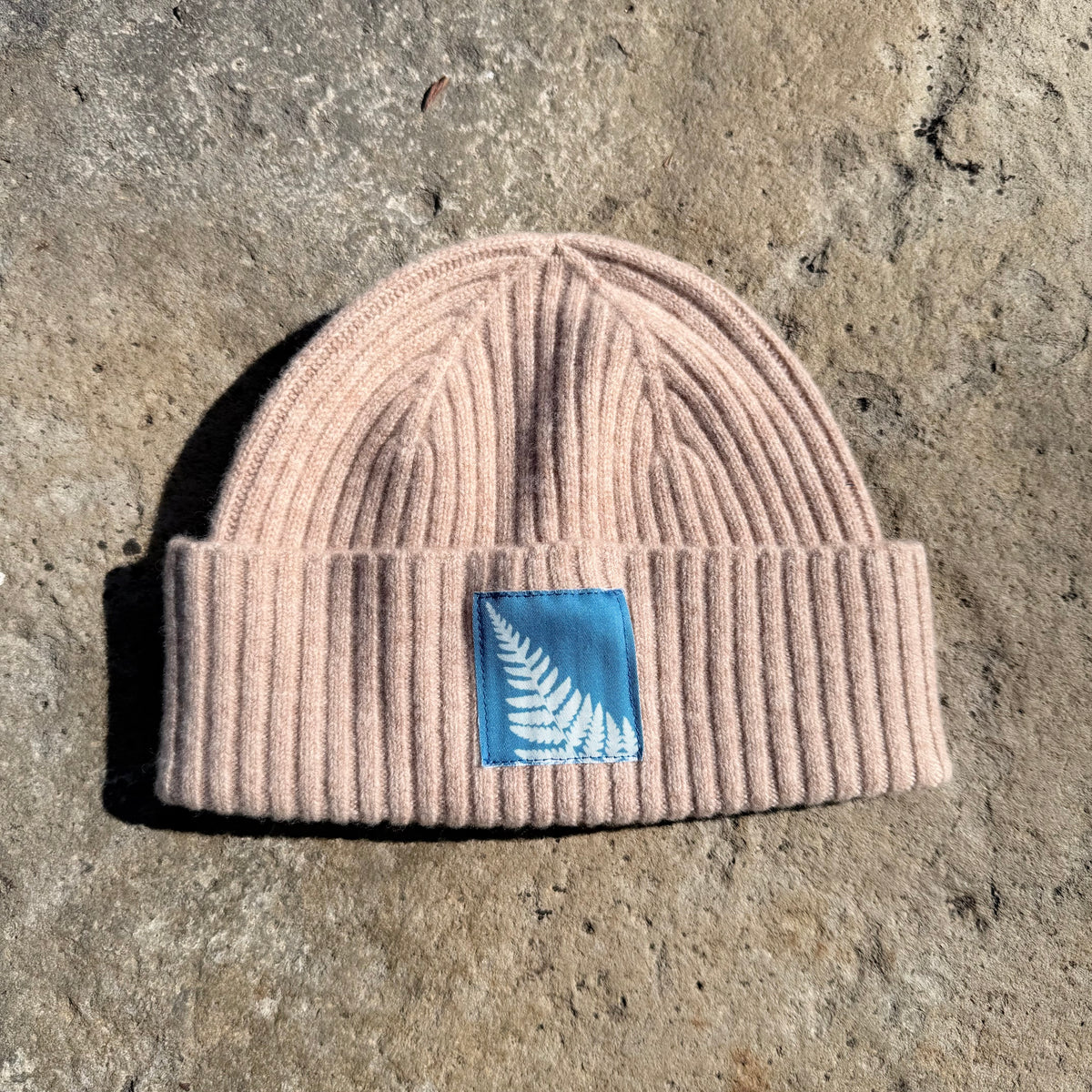 Wool Cream Beanie: Fern 02