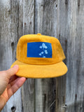 Corduroy Sun Gold Hat: Yuba River Topo + Wildflower