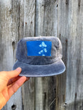 Washed Cotton Slate Blue Hat: Yuba River Topo + Wildflower