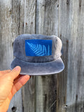 Washed Cotton Slate Blue Hat: Fern 03