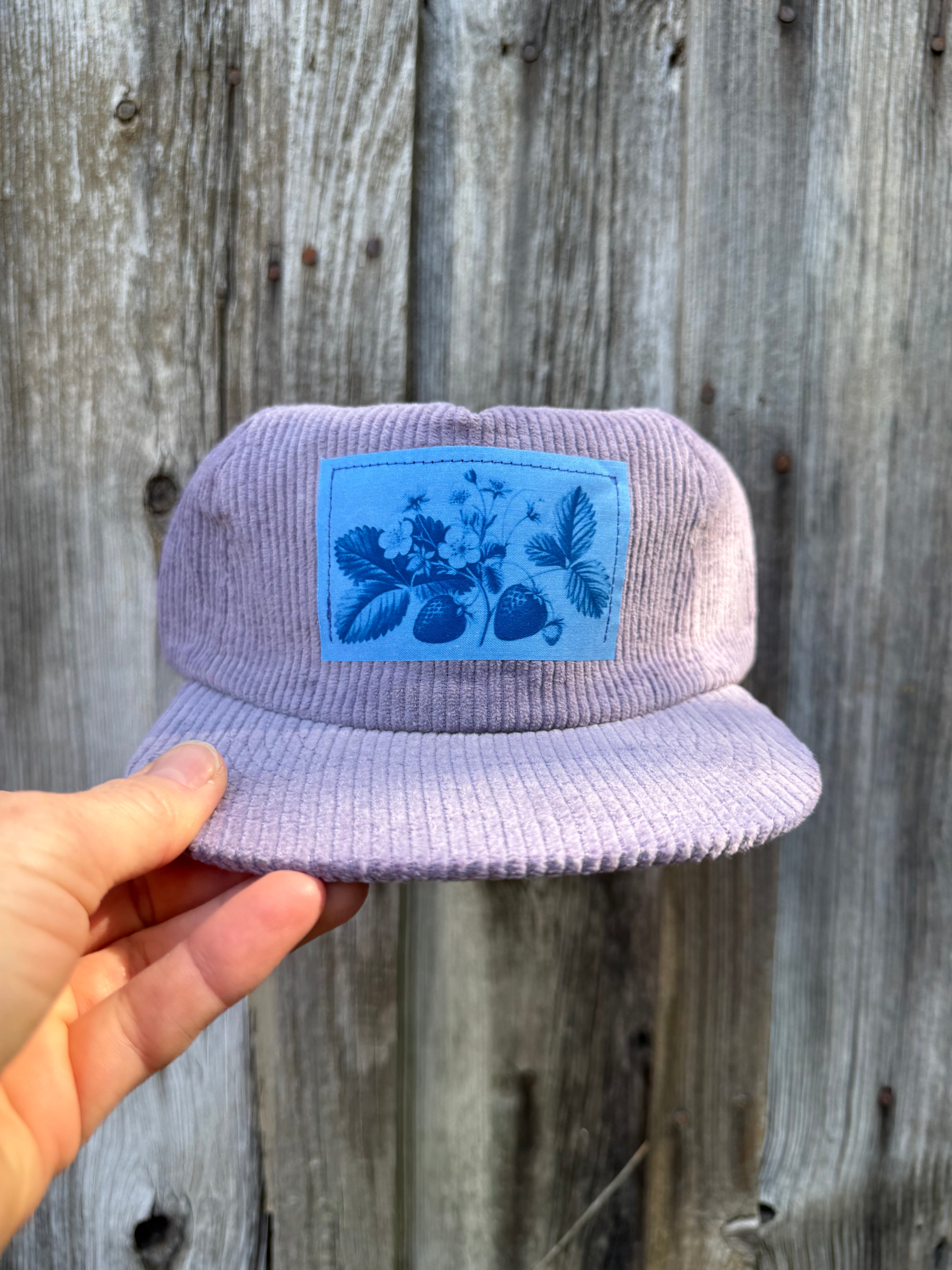 Corduroy Lavender Hat: Vintage Strawberries