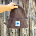 Chunky Knit Wool Beanie: Brown: Wildflower