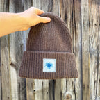 Chunky Knit Wool Beanie: Brown: Wildflower