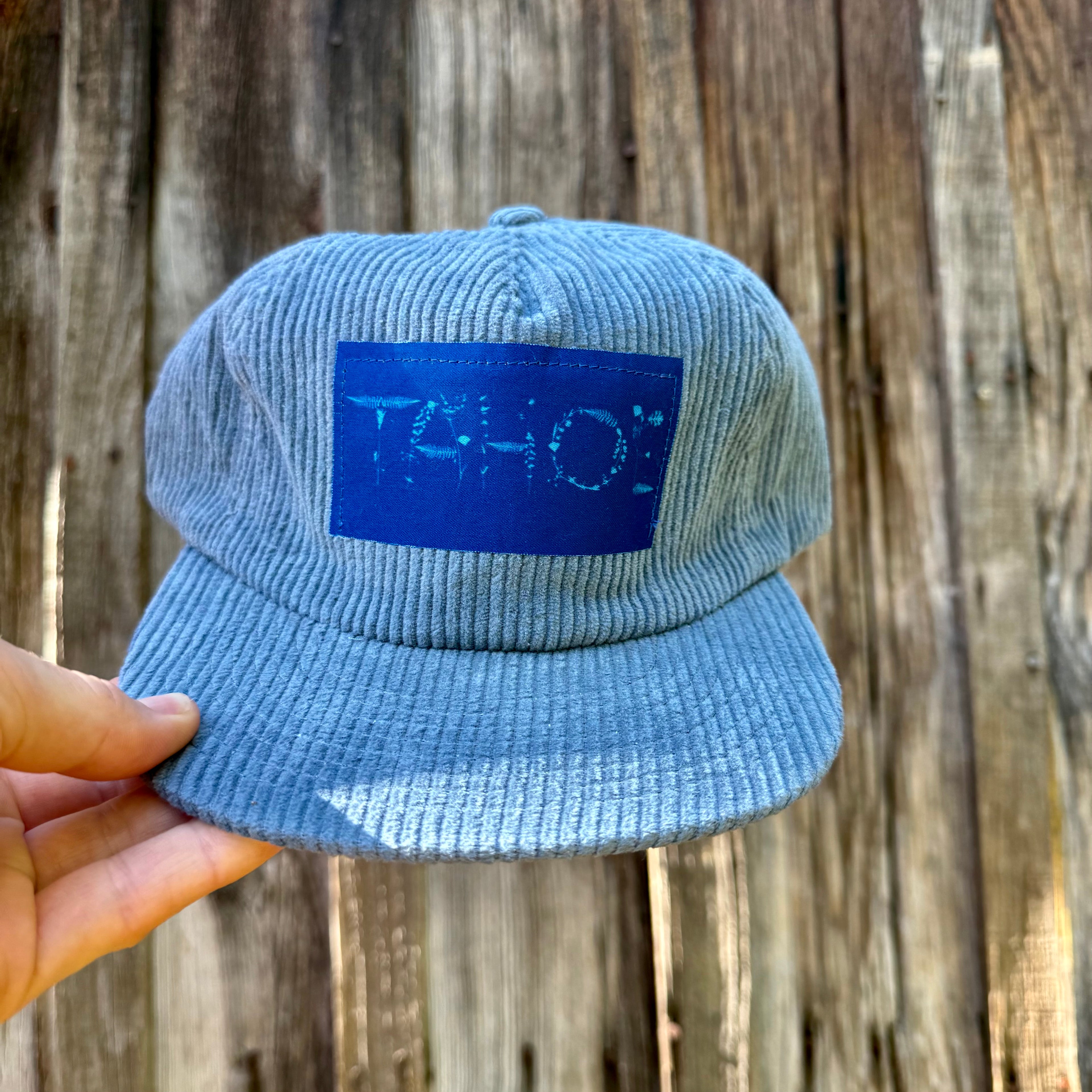 Corduroy Blue Hat: "Tahoe" in Flowers