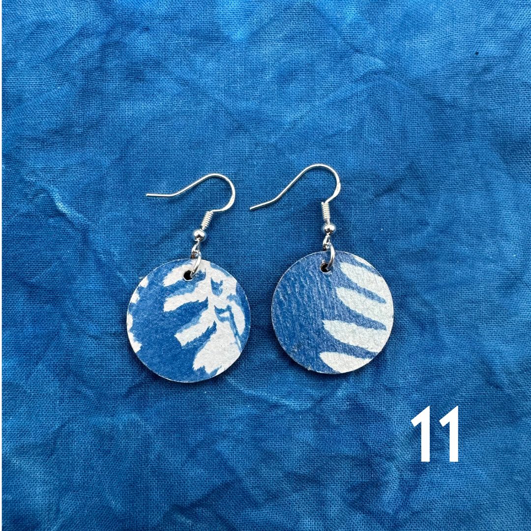 Cyanotype Circle Earrings image 12