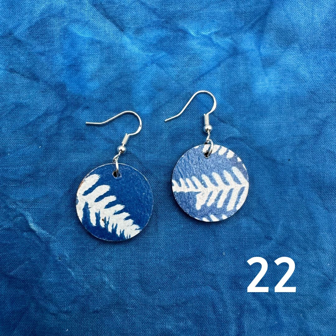 Cyanotype Circle Earrings image 23