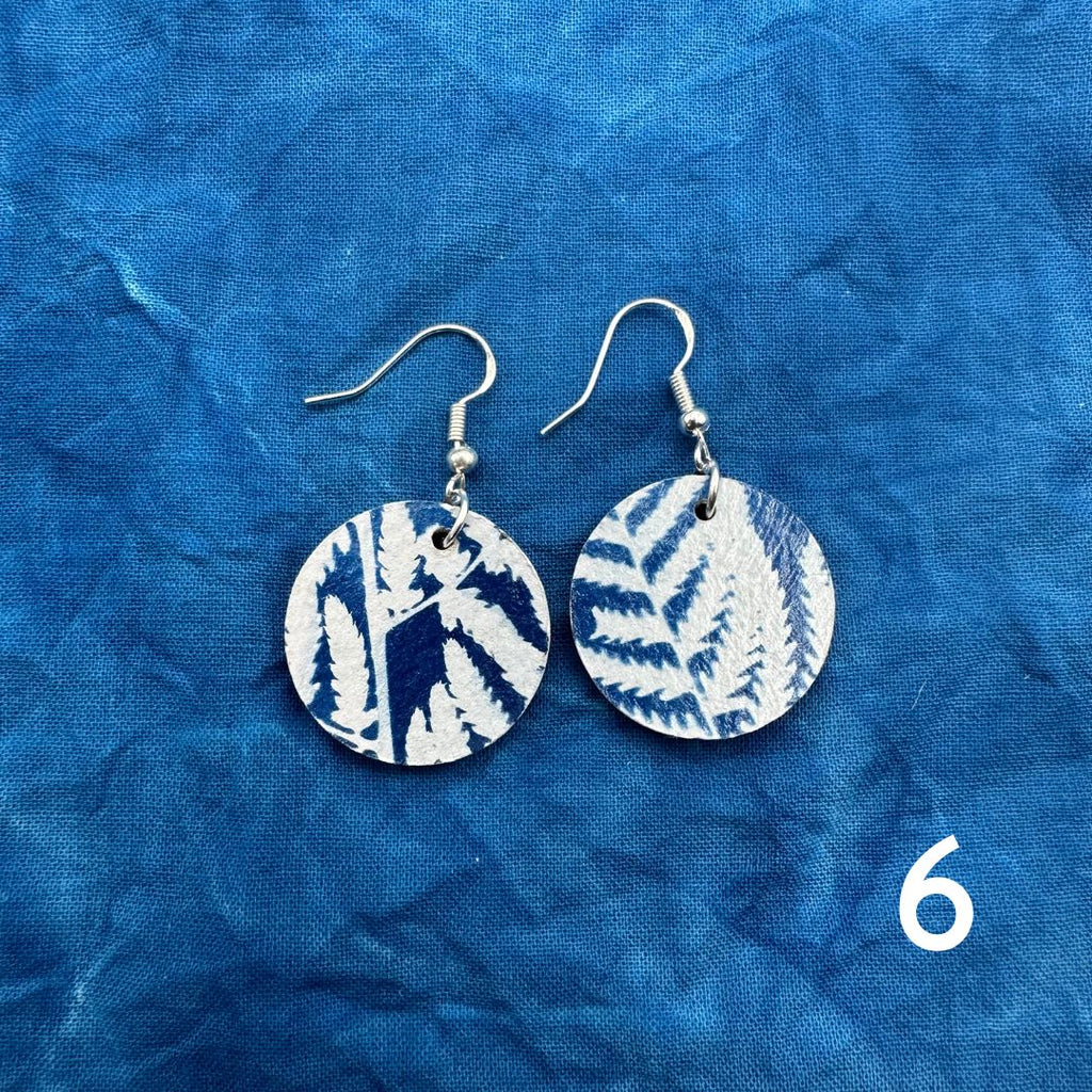 Cyanotype Circle Earrings - 06 image