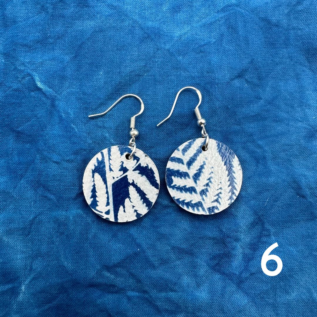 Cyanotype Circle Earrings - 06 image