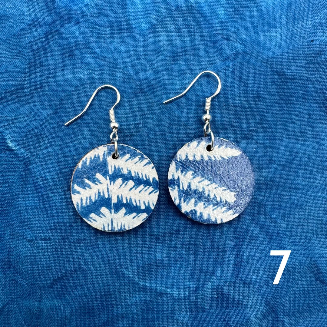 Cyanotype Circle Earrings - 07 image