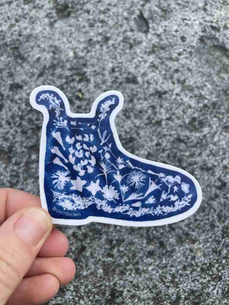 Sticker: Cyanotype Boot image 1
