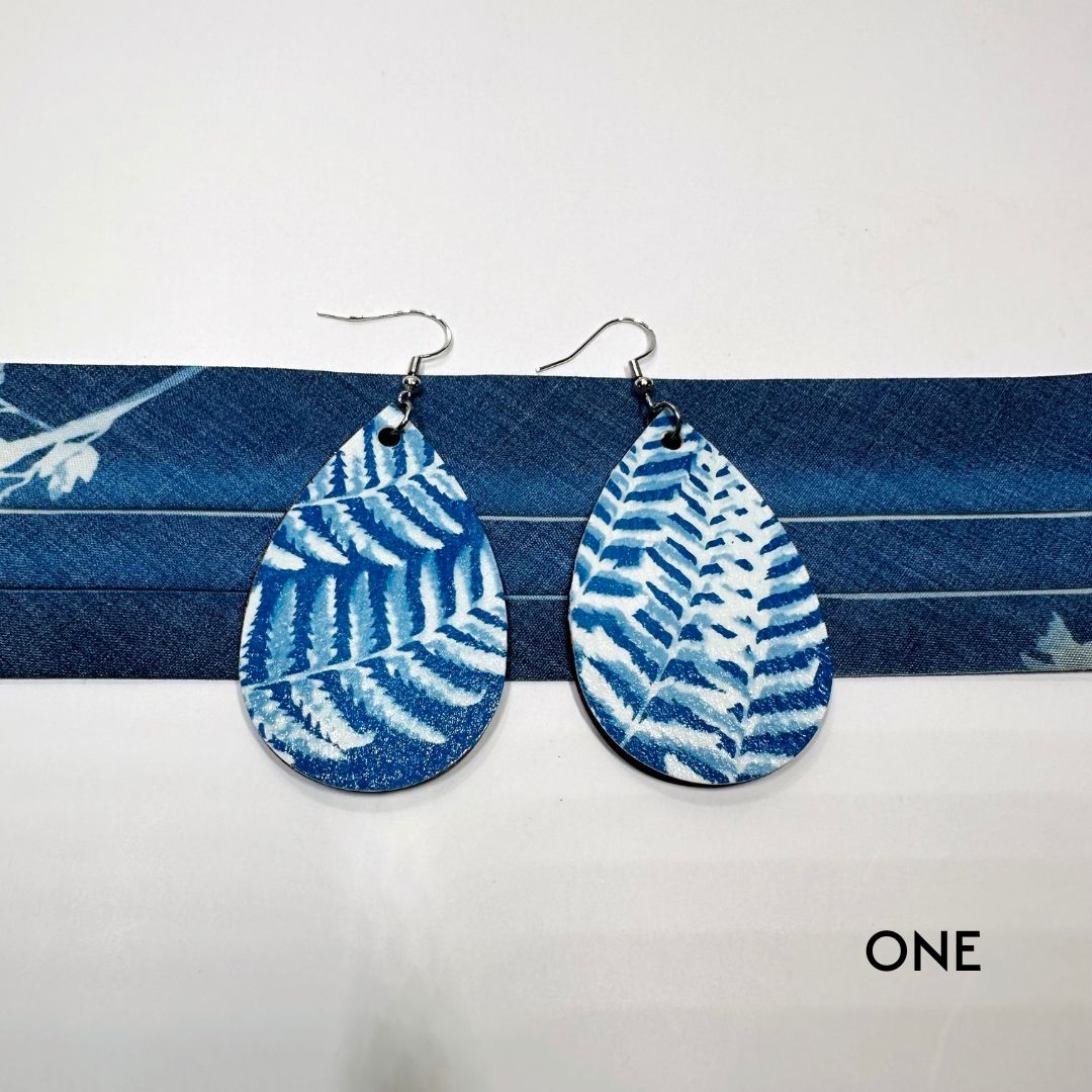 Cyanotype Teardrop Earrings - 01 image