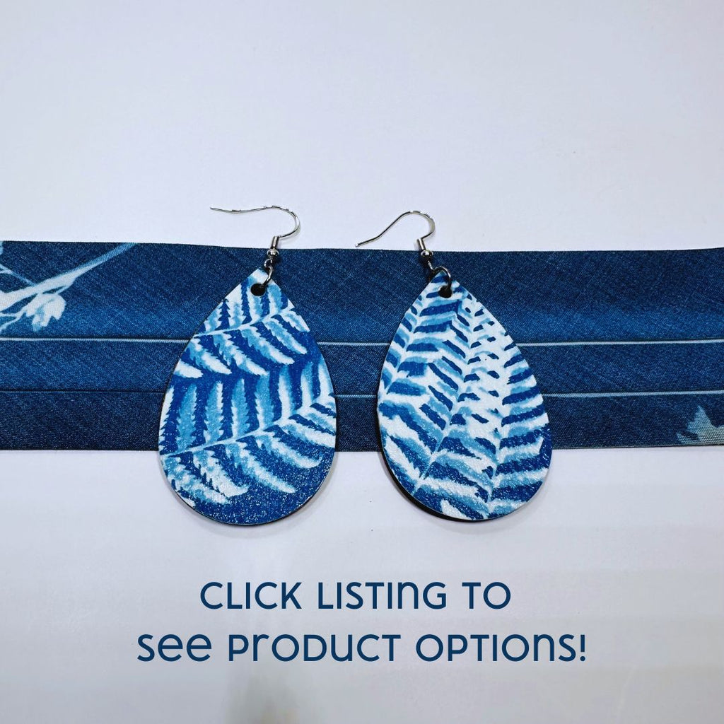Cyanotype Teardrop Earrings image 0
