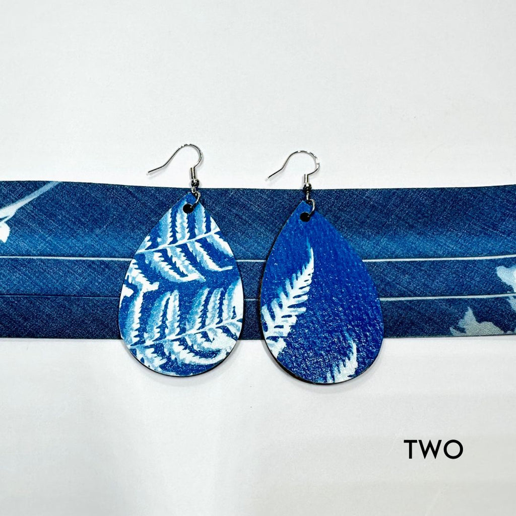 Cyanotype Teardrop Earrings - 02 image