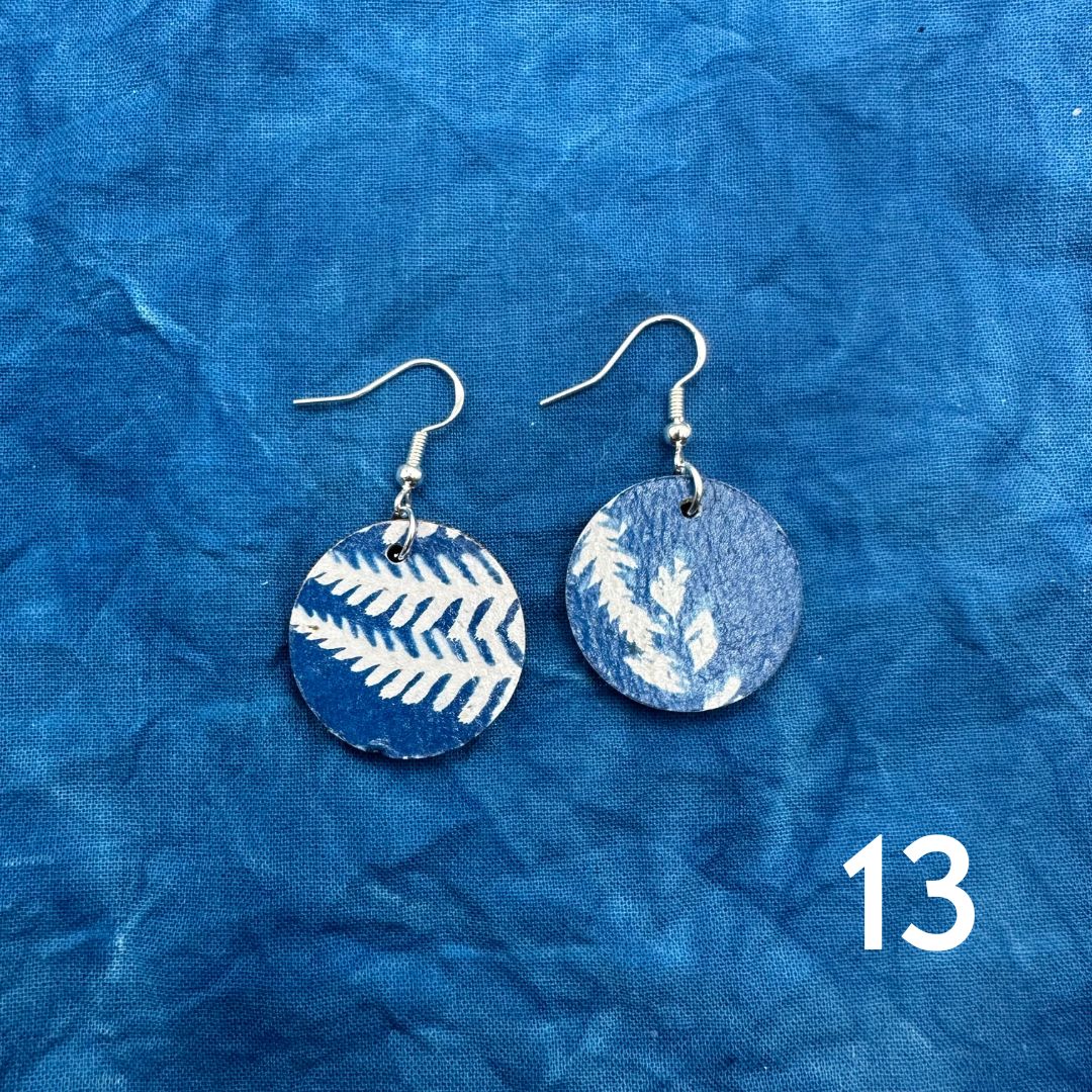 Cyanotype Circle Earrings image 14