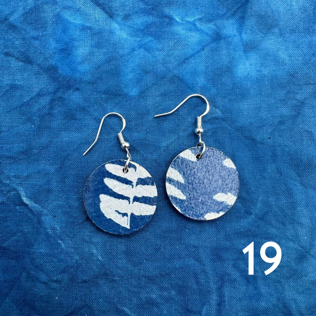 Cyanotype Circle Earrings image 20
