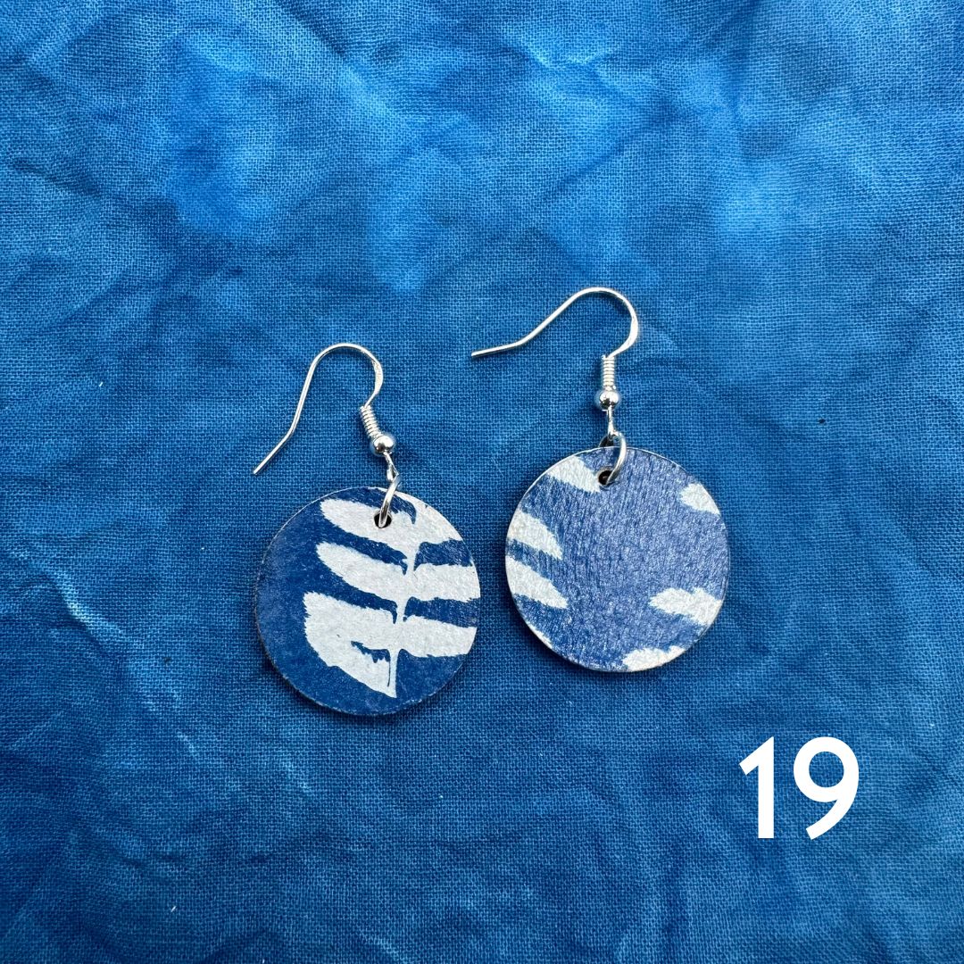 Cyanotype Circle Earrings image 20